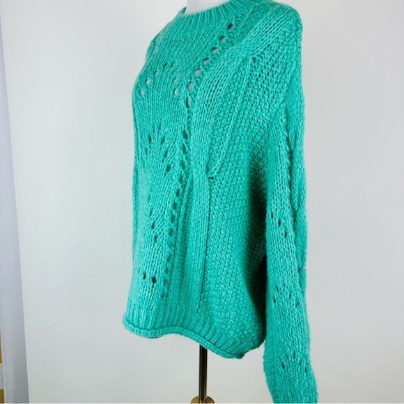 TOPSHOP Seafoam Green Chunky Sweater Size Large - Picture 5 of 8